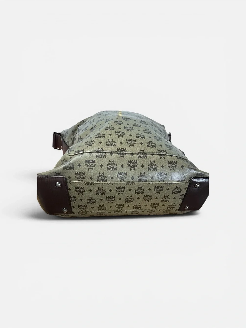 RARE Vintage MCM Olive Visetos Monogram Hobo Bag - Large Shoulder Bag